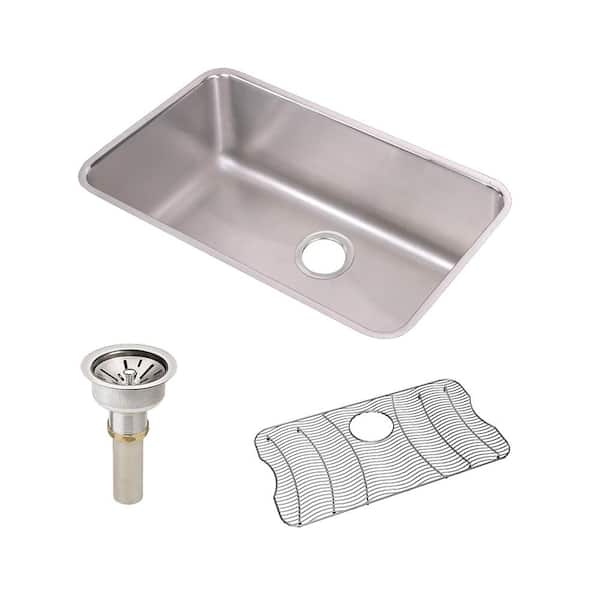 Lustertone 31 in. Undermount Single Bowl 18-Gauge Stainless Steel Kitchen Sink w/ Accessories