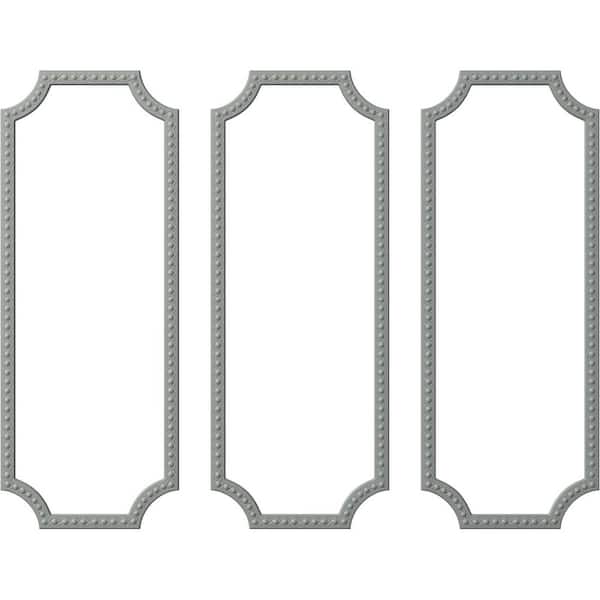 Ekena Millwork 28 in. W x 72 in. H Unfinished Polyurethane Foster Running Coin Panel Moulding Kit (Triple Panel)