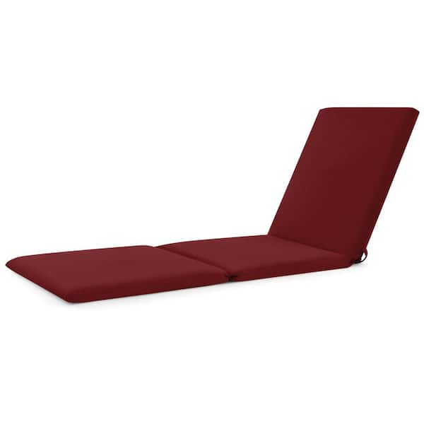 Red Solid Foam Tri-Fold Chaise Lounge Chair Pad (Set of 1)
