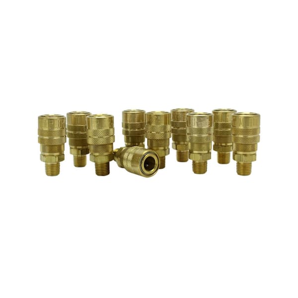 Coupler & Plug Kit 5pcs 1/4" NPT Brass Industrial Quick-Connect Fitting 