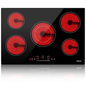 30 in. 5 Elements Ceramic Glass Surface Radiant Electric Cooktop in Black with Dual Element and Smooth Surface