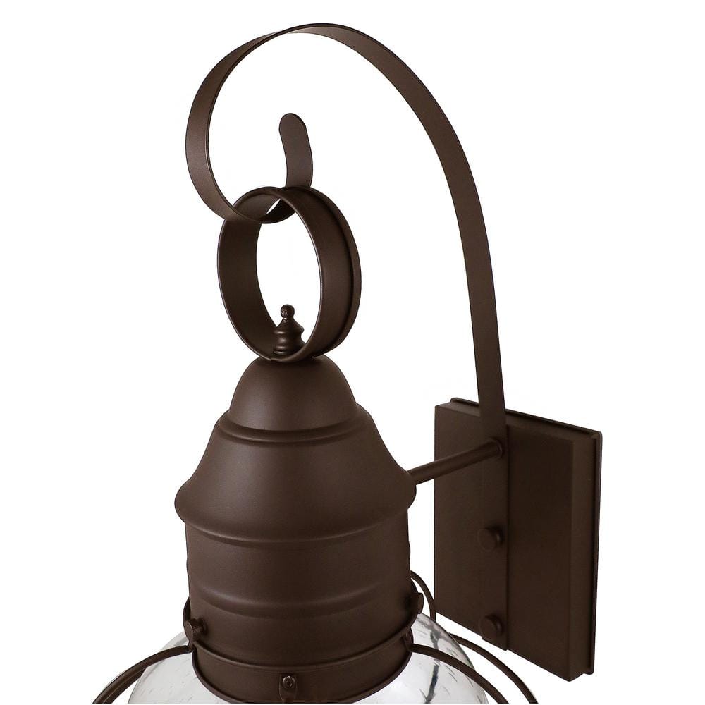 Rustique Bronze 18" Direct Wired Outdoor Lantern in Clear Seedy Glass