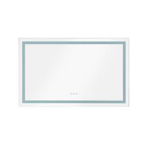 48 in. W x 36 in. H Large Rectangular Aluminum Frameless Dimmable Wall Bathroom Vanity Mirror in White