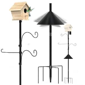 IMPIAR Shepherds Hooks 92 Inch Adjustable Bird Feeder Pole Stand