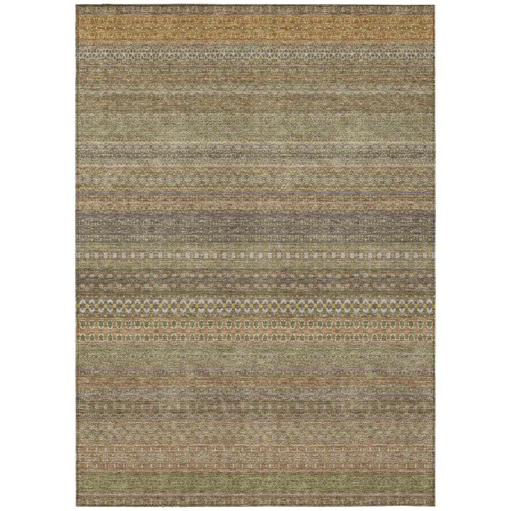 Khaki 9 ft. x 12 ft. Woven Striped Polyester Rectangle Indoor/Outdoor Area Rug price history on PriceWatchPro