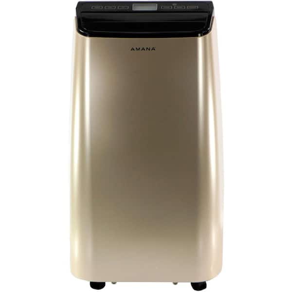 Amana 7,500 BTU Portable Air Conditioner Cools 500 Sq. Ft. with LCD Display, Auto-Restart and Wheels in Gold