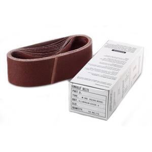 4 in. x 24 in. 40-Grit Aluminum Oxide X-Weight Cloth Portable Sanding Belts (10-Pack)