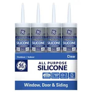 All Purpose Silicone 1 Caulk 10.1 oz Window and Door Sealant Clear (12-pack)