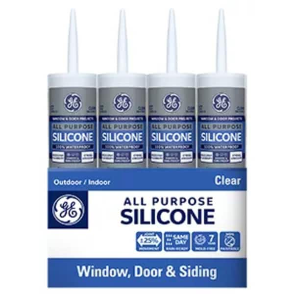 All Purpose Silicone 1 Caulk 10.1 oz Window and Door Sealant Clear (12-pack)