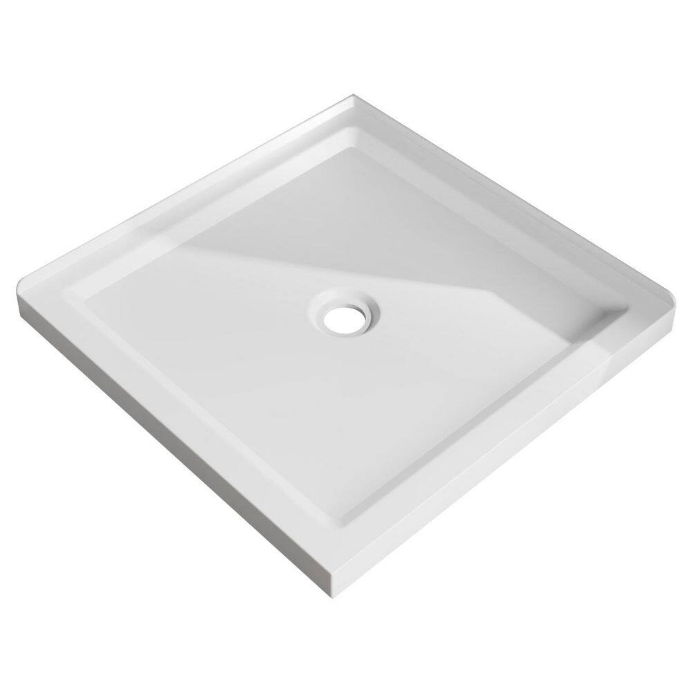 36 in. L x 36 in. W x 3.35 in. H Acrylic Alcove Square Shower Pan Base with Center Drain in White price history on PriceWatchPro