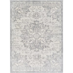 Zillah Grey 6 ft. 7 in. x 9 ft. 6 in. Medallion Area Rug