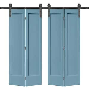 CALHOME 48 in. x 80 in. 2 Panel Dignity Blue Painted MDF Composite ...