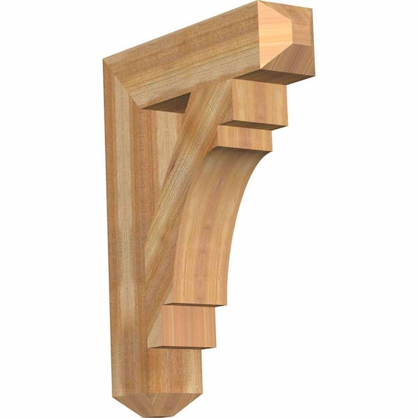 Ekena Millwork 6 in. x 34 in. x 26 in. Western Red Cedar Merced Craftsman Rough Sawn Bracket