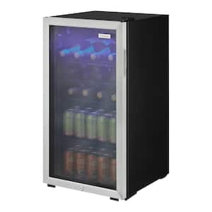 17.5 in. 24-Bottle Wine or 117-Can Beverage Cooler in Stainless Steel