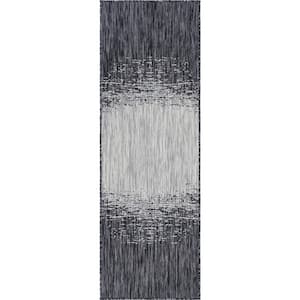 Gray Ombre Outdoor 2 ft. x 6 ft. Runner Rug