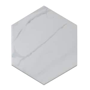Splendor White 7.8 in. x 9 in. Matte Porcelain Hexagon Wall and Floor Tile (9.04 sq. ft./case) (24-pack)