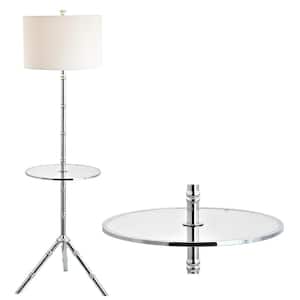 Hall 62 in. Chrome Metal End Table Floor Lamp