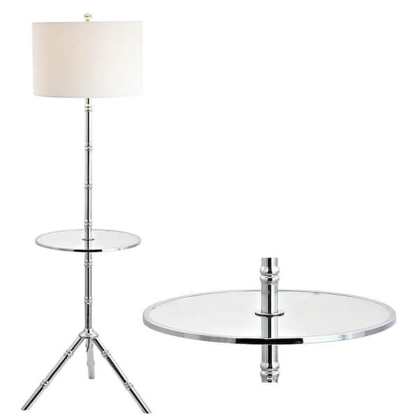 Hall 62 in. Chrome Metal End Table Floor Lamp