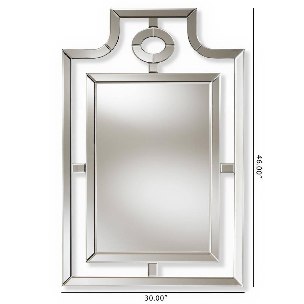 Elegant Pagoda-Inspired Silver and Gold Wall Mirror