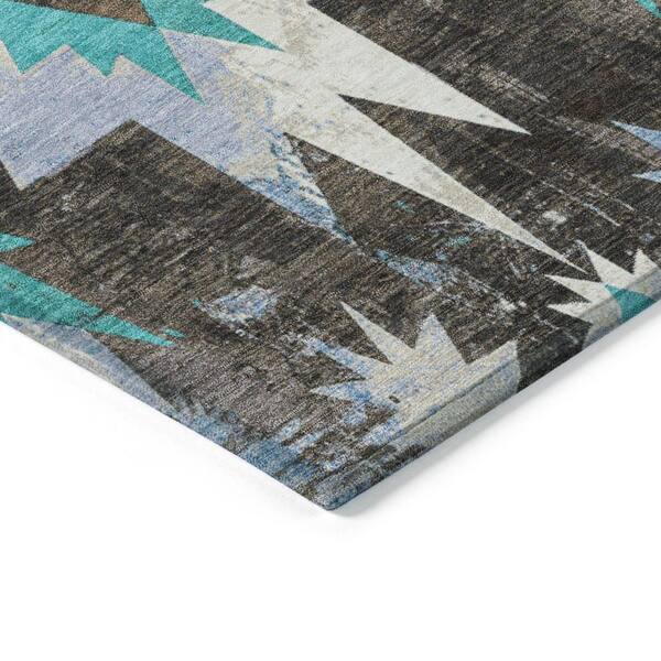 Chantille Machine Washable Indoor/Outdoor Abstract ACN1893 Brown 10 ft. x 14 ft. Accent Rug