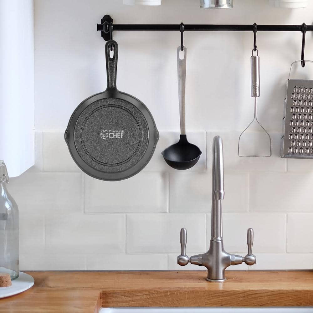 Pre-Seasoned Black Cast Iron 3-Piece Skillet Set