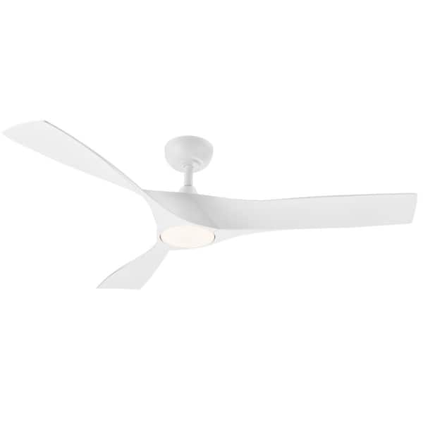 Merra 52 in. Smart Indoor White Standard Ceiling Fan with 3000-6500K LED Light with Remote Control