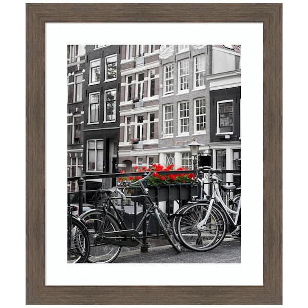 Amanti Art Hardwood Mocha Narrow Wood Picture Frame Opening Size 24 x 20 in. (Matted To 16 x 20 in.)