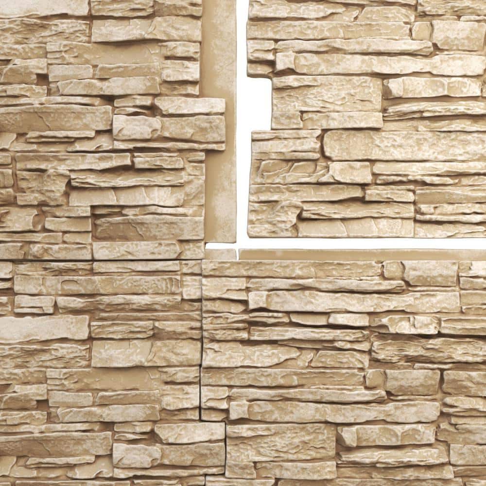 Sandstone Faux Stone 48" x 24" Wall Panel