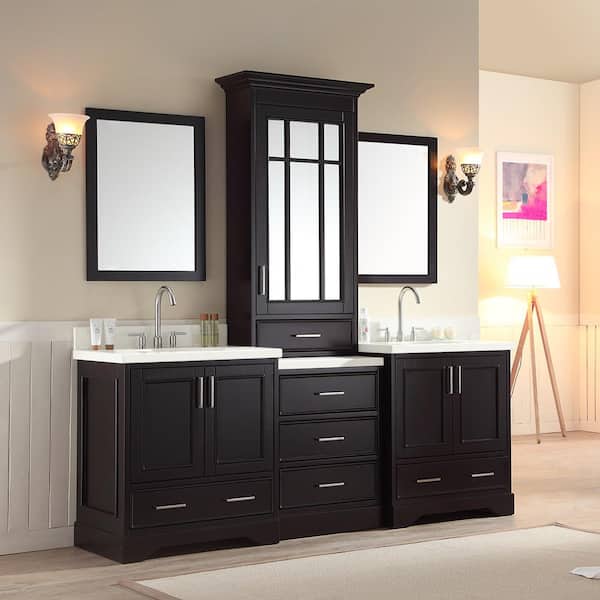 Ariel Stafford 85 In Bath Vanity, Double Bath Vanity With Center Tower