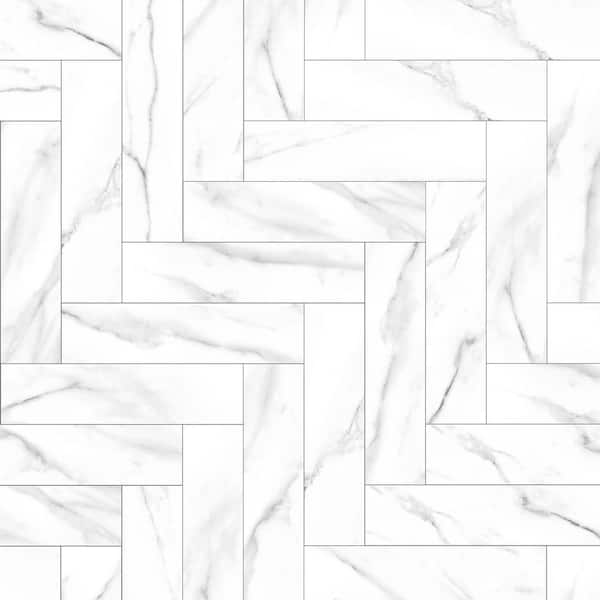 MOLOVO Elegance White Subway 3.15 in. x 12.99 in. Matte Porcelain Marble look Floor and Wall Tile (9.04 sq. ft./Case)