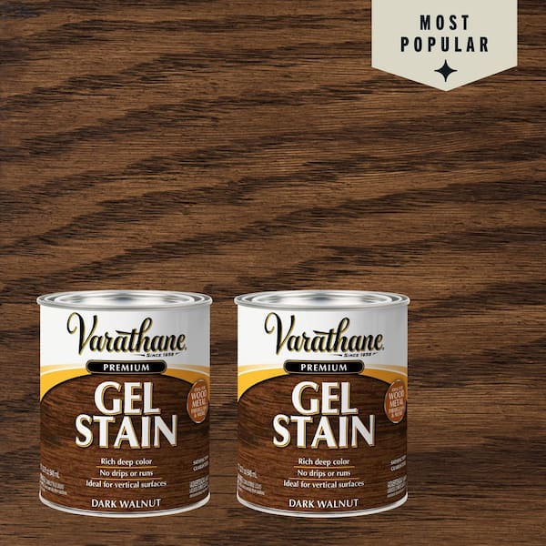 Varathane 1 qt. Dark Walnut Semi-Transparent Gel Interior Wood Stain (Case of 2)