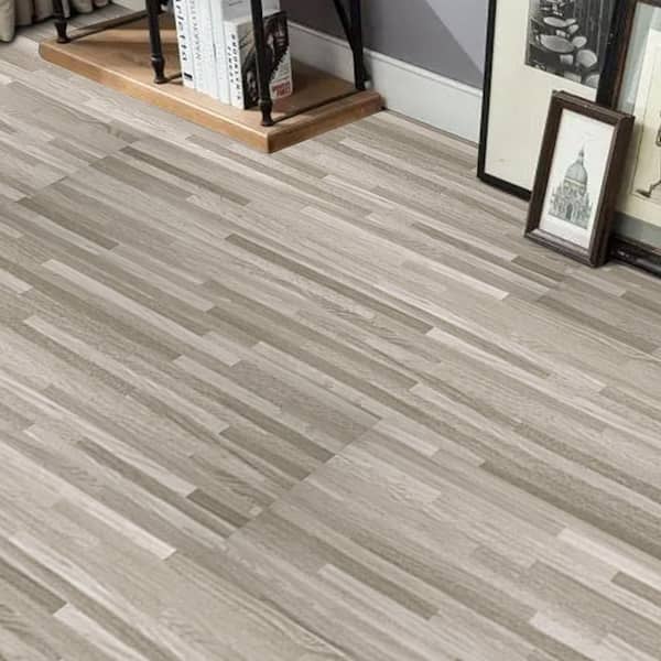 Dusty Grey 6x36 Water Resistant Peel and Stick Vinyl Floor Tile, Self-Adhesive Flooring(54sq.ft./case) A43hd005 - The Home Depot