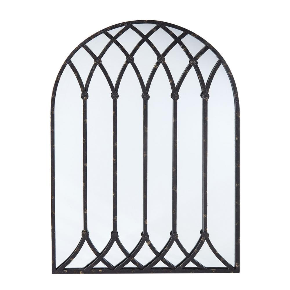 30 in. W x 41 in. H Arched Iron Framed Wall Mount Modern Decor Bathroom Van