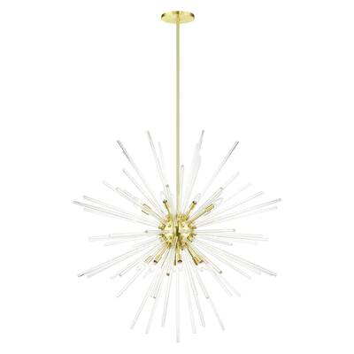 Livex Lighting Utopia 8 Light Satin Brass Pendant Chandelier 41256 12 Livex Lighting Utopia 8 Light Satin, Starburst Light Fixture Home Depot