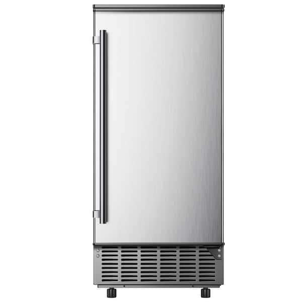15 in. 80 lb./24H Freestanding/Built-in Ice Maker in Stainless Steel, 24 lb. Storage Capacity, 3-Possible Ice Cube Sizes