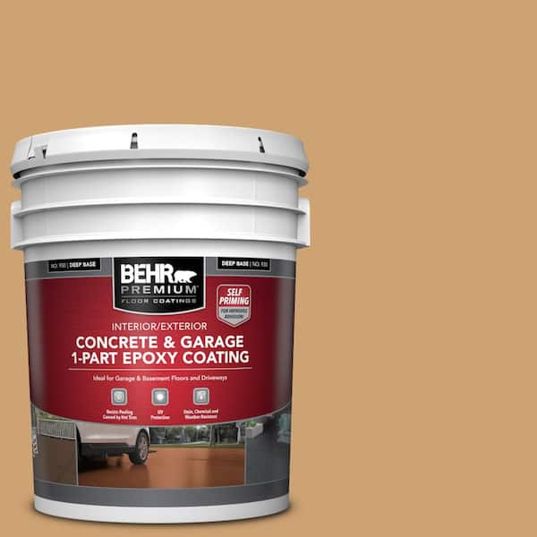 BEHR PREMIUM 5 gal. #PFC-29 Gold Torch Self-Priming 1-Part Epoxy Satin Interior/Exterior Concrete and Garage Floor Paint