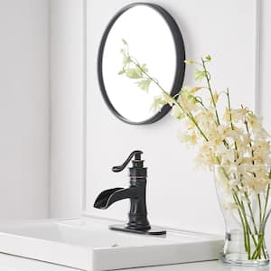 Waterfall Bathroom Faucet Single-Handle Single Hole Sink Faucet Deck Mount Oil Rubbed Bronze Vanity Faucets