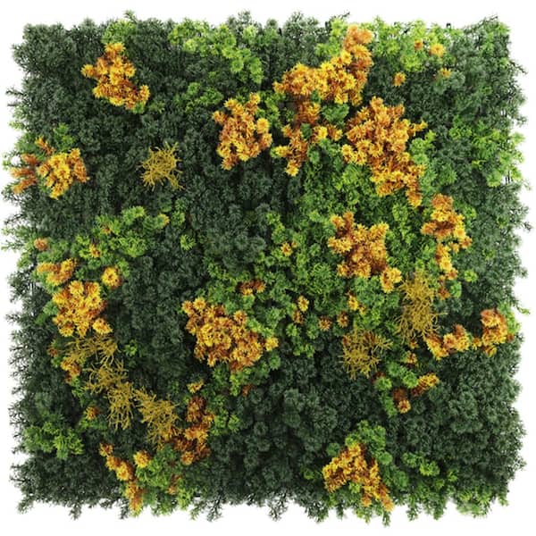 BANSA ROSE 40 in. H x 40 in. W Plastic Artificial Ivy Boxwood Hedge Privacy Garden Fence for Home Backyard Garden, 7 Mixed Leaves
