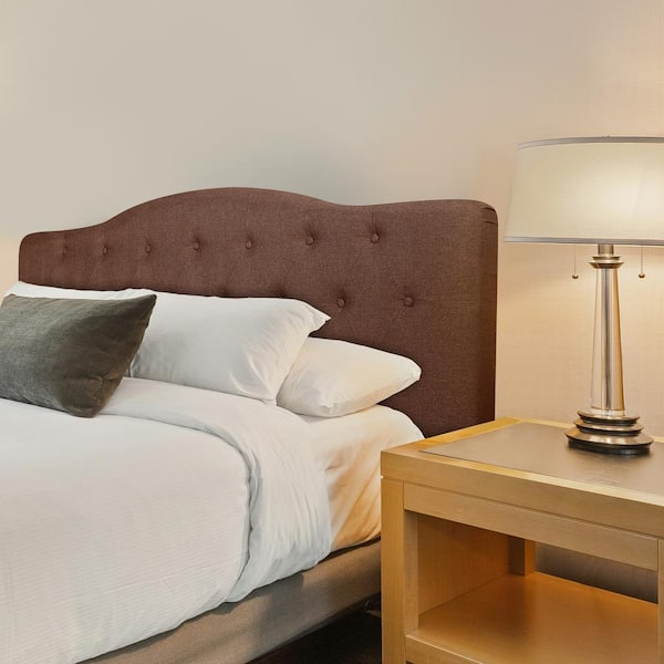 HOMESTOCK Espresso Headboards for Full Size Bed, Upholstered Button Tufted Bed Brown Headboard, Height Adjustable Full Headboard
