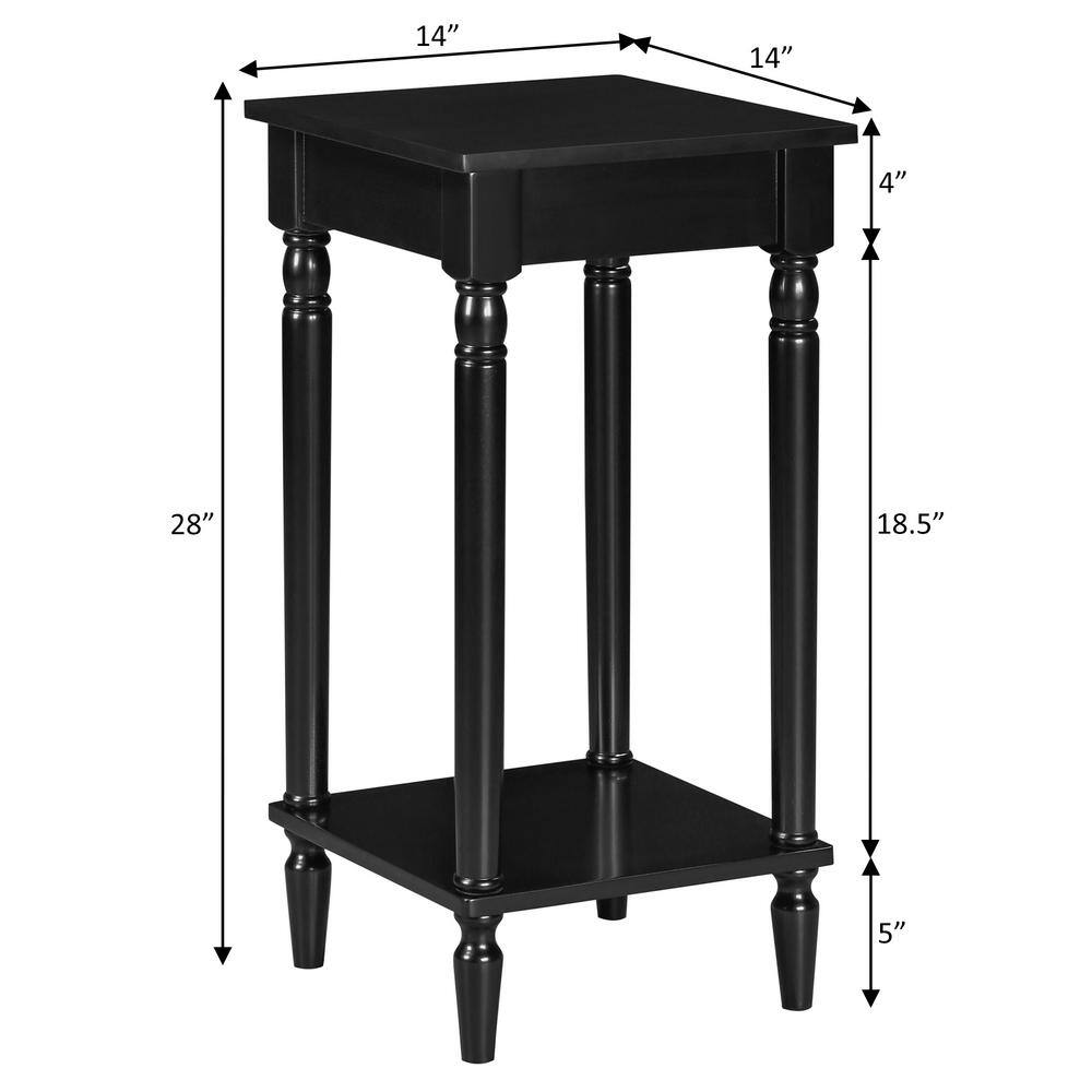French Country Kim 14 in. Black Square End Table with Shelf - thumbnail 7