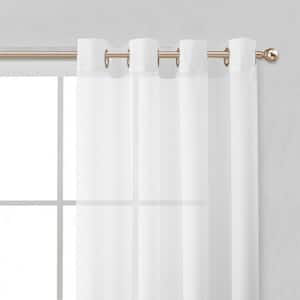 White Solid Grommet Sheer Curtain - 55 in. W x 84 in. L (Set of 2)