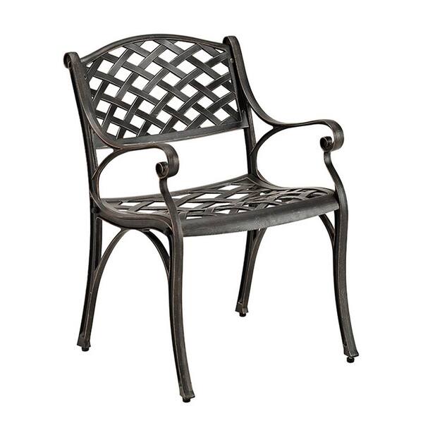 Walker Edison Furniture Company Antique Bronze Aluminum Outdoor Dining Chairs (Set of 2)