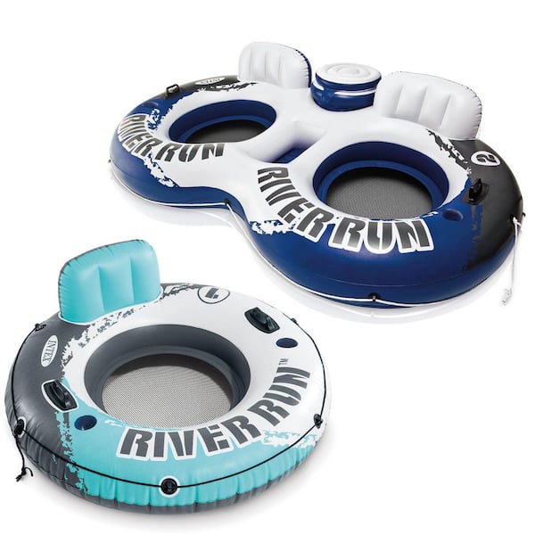 River Run Inflatable Floating Tube & River Run II 2-Person Float w/ Cooler