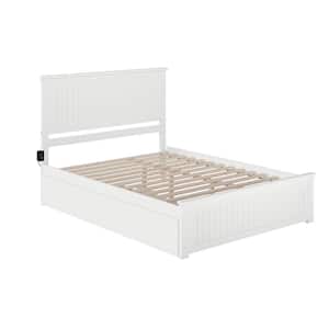 Nantucket White Queen Bed with Matching Footboard and Twin Extra Long Trundle