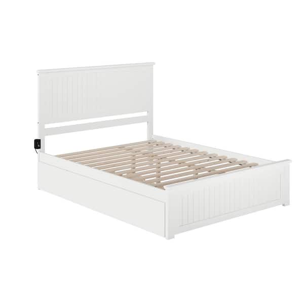 AFI Nantucket White Queen Bed with Matching Footboard and Twin Extra Long Trundle