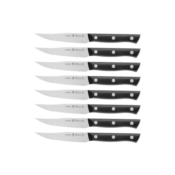 Henckels Dynamic 4.5in Stainless Steel Full Tang Serrated Edge Steak Knife with Plastic Handle, (Set of 8)