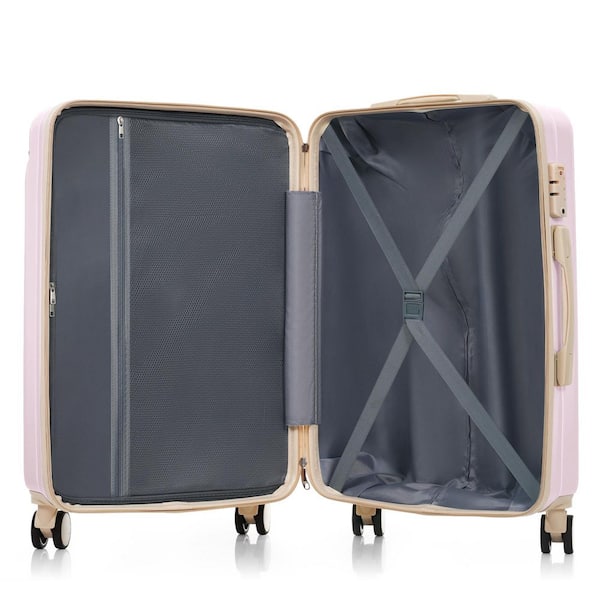 Merax Lightweight Durable 3-Piece Pink ABS Plastic Hardshell