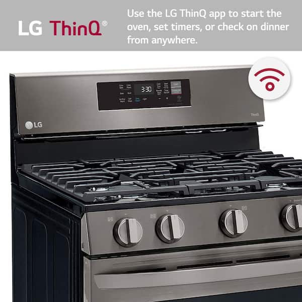 LG 5.8-cu ft GAS Convection Smart Range, Stainless Steel