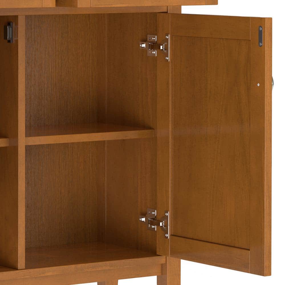 Light Golden Brown Solid Wood 36" Freestanding Storage Cabinet