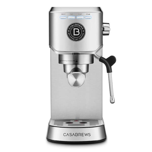 CM5418BASIC 2 Cup Stainless Steel Silver Espresso Machine with Space Saving Design